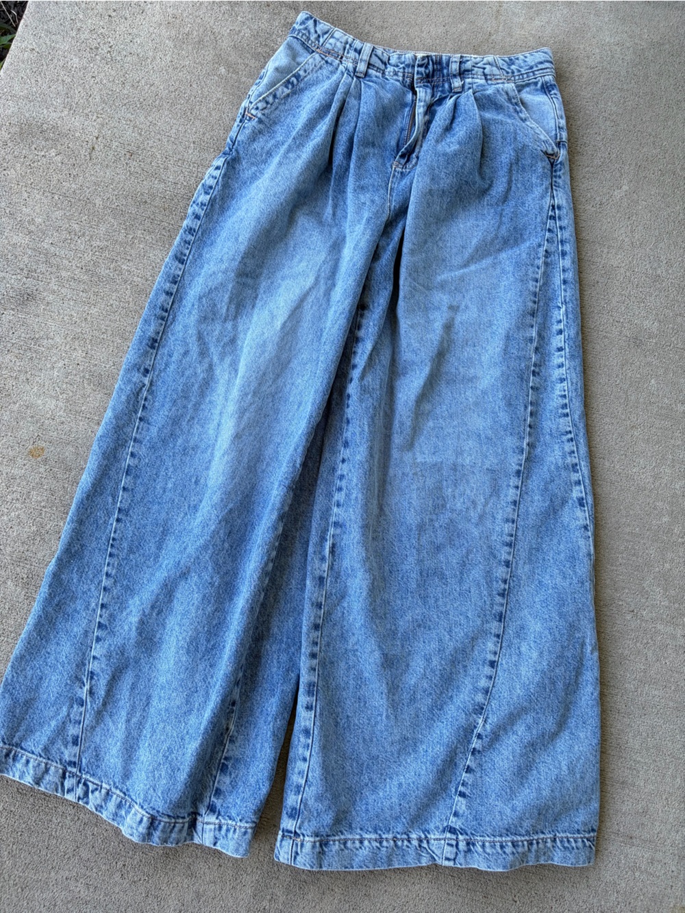 Free people we the free wide leg barrel balloon denim jeans 28/6 blue pants - Picture 2 of 4